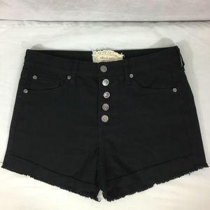 alter’d state shorts black denim button fly 27